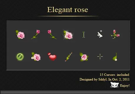 玫瑰花鼠标指针 Elegant rose